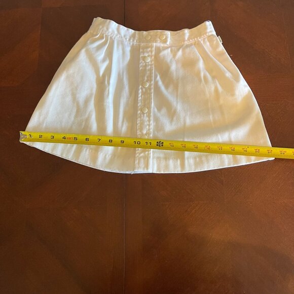 Mini Skirt Marilyn’s of Beverly Hills Sz 6 Vintage 80s White  Snap Button Front - Picture 5 of 10